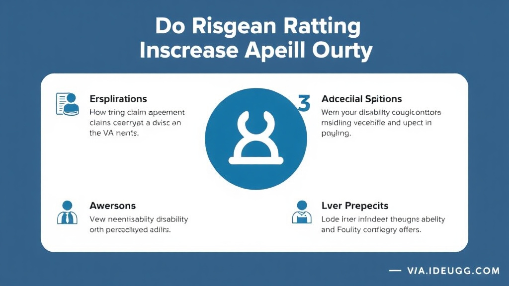 Visual guide for practical steps in denied rating increase: appeal options