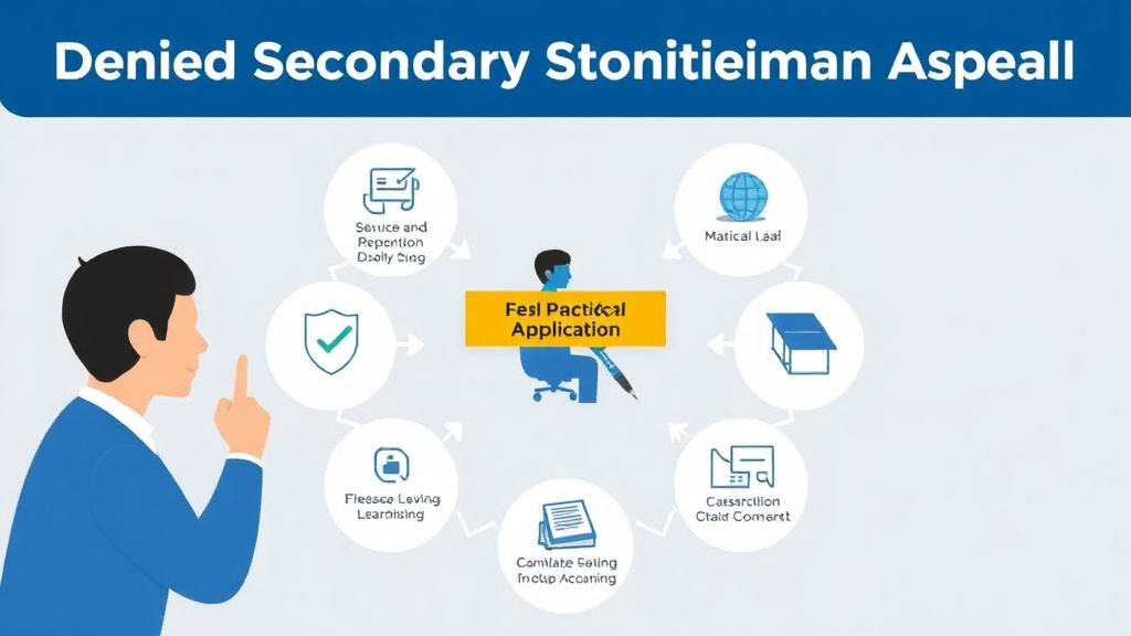 Visual guide for practical steps in denied secondary condition: appeal strategies