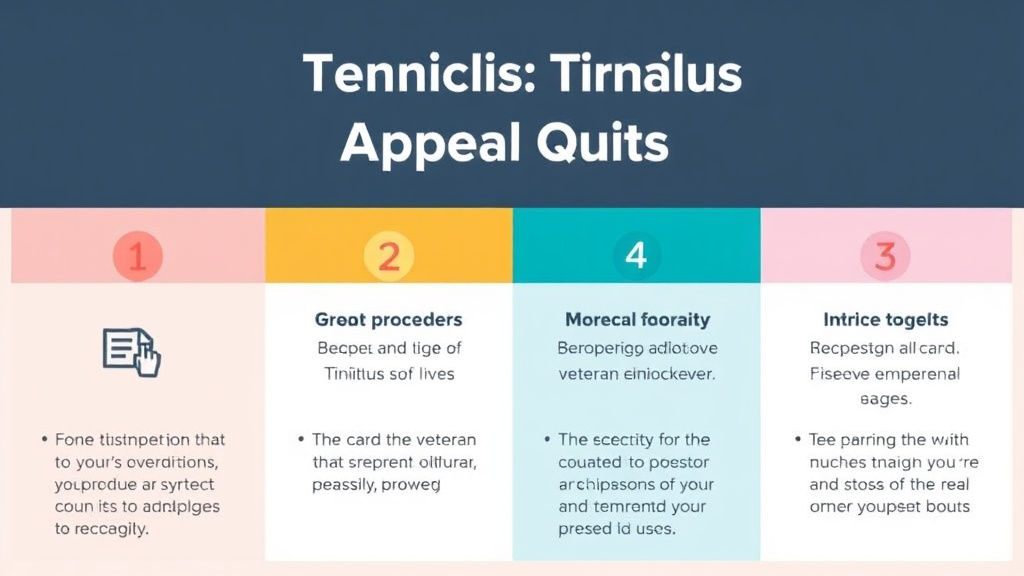 Visual guide for practical steps in denied tinnitus claim: appeal options