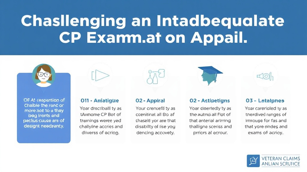 Visual guide for practical steps in challenging an inadequate c&p exam on appeal