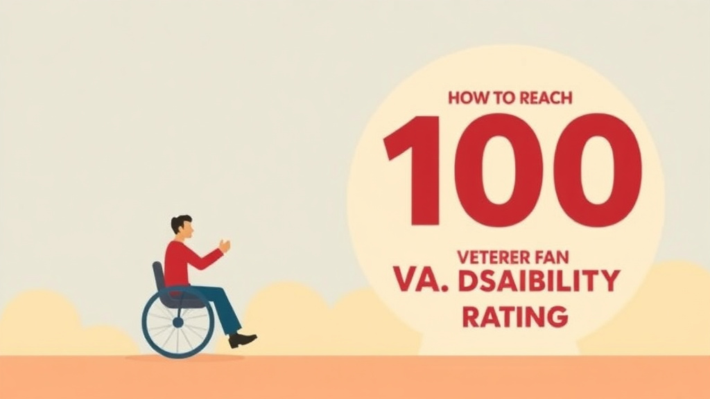 Illustration showing key concepts related to how to reach 100% va disability rating