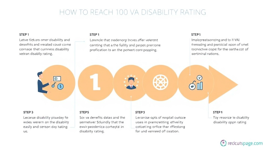 Visual guide for practical steps in how to reach 100% va disability rating