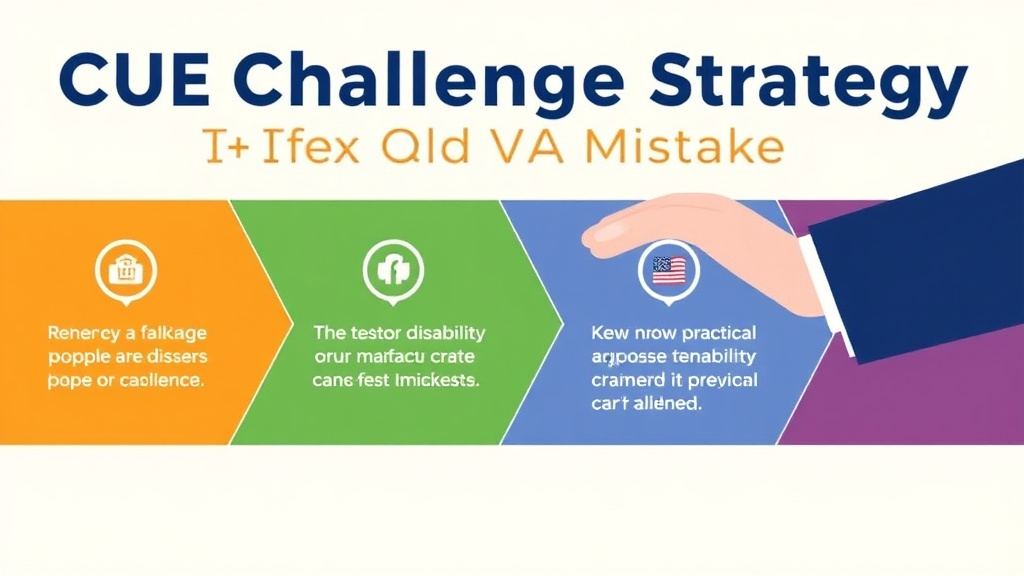 Visual guide for practical steps in cue challenge strategy: fixing old va mistakes