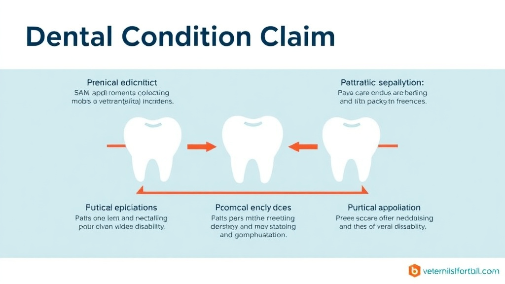 Illustration showing key concepts related to dental condition claim strategy
