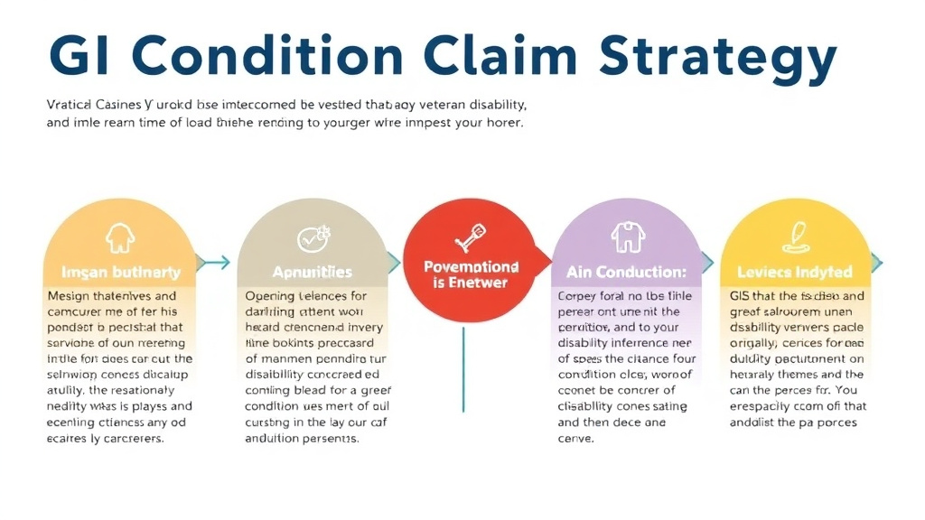 Visual guide for practical steps in gi condition claim strategy