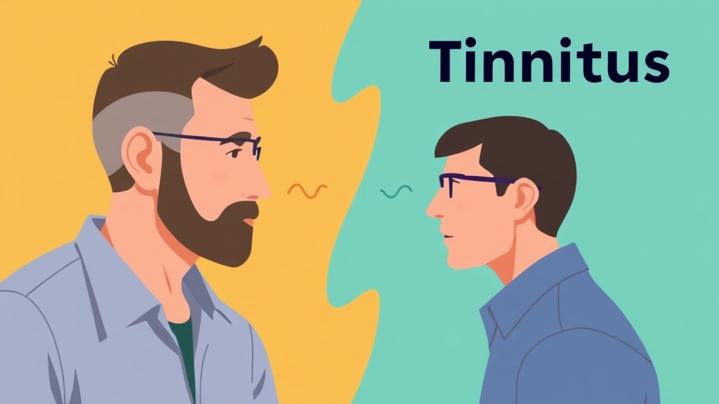 Illustration showing key concepts related to hearing loss and tinnitus combined strategy