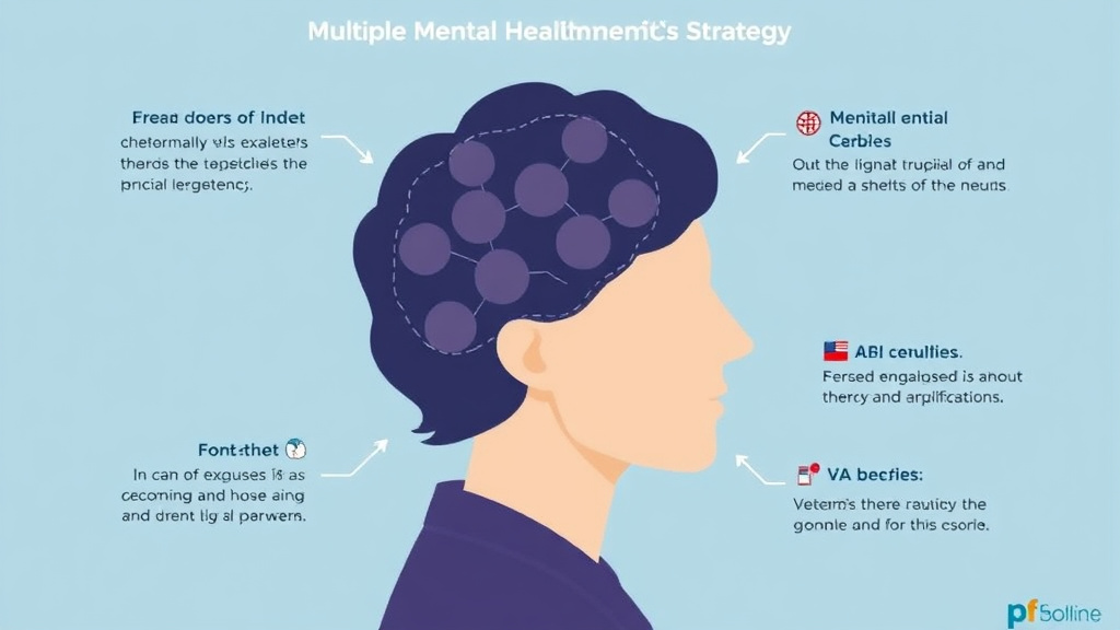 Visual guide for practical steps in multiple mental health conditions strategy