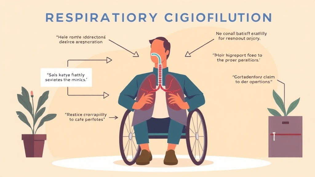 Illustration showing key concepts related to respiratory condition claim strategy