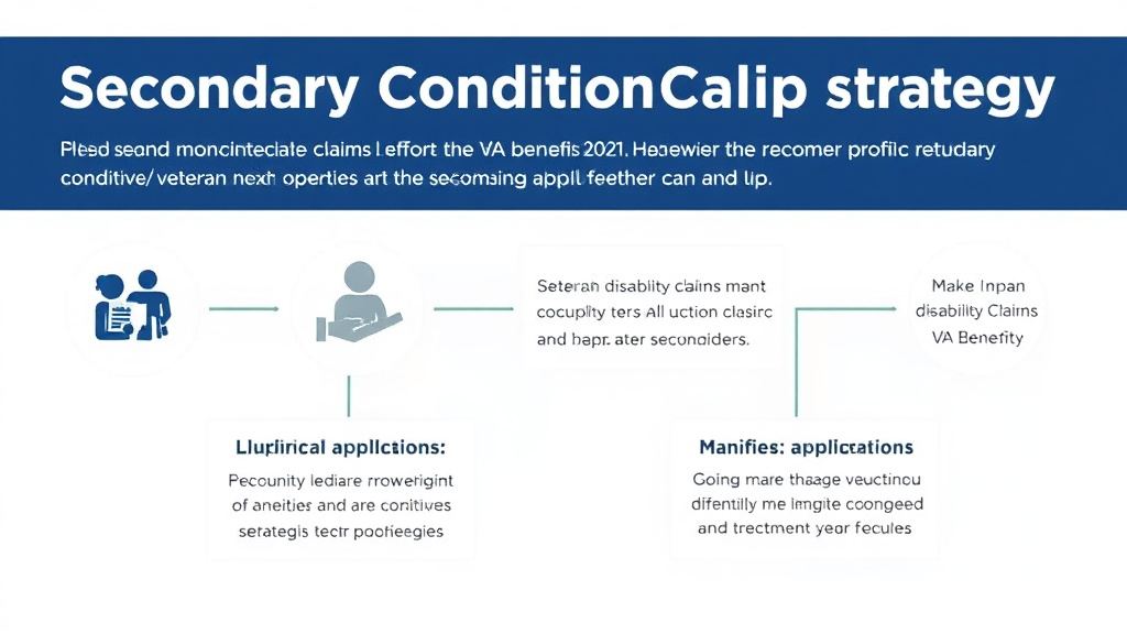 Visual guide for practical steps in secondary condition claim strategy