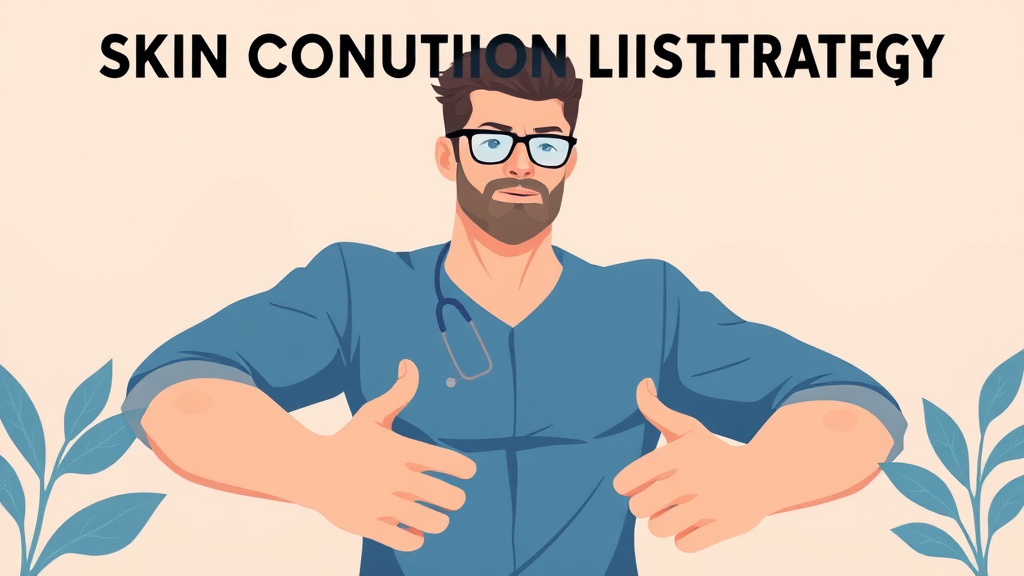 Illustration showing key concepts related to skin condition claim strategy