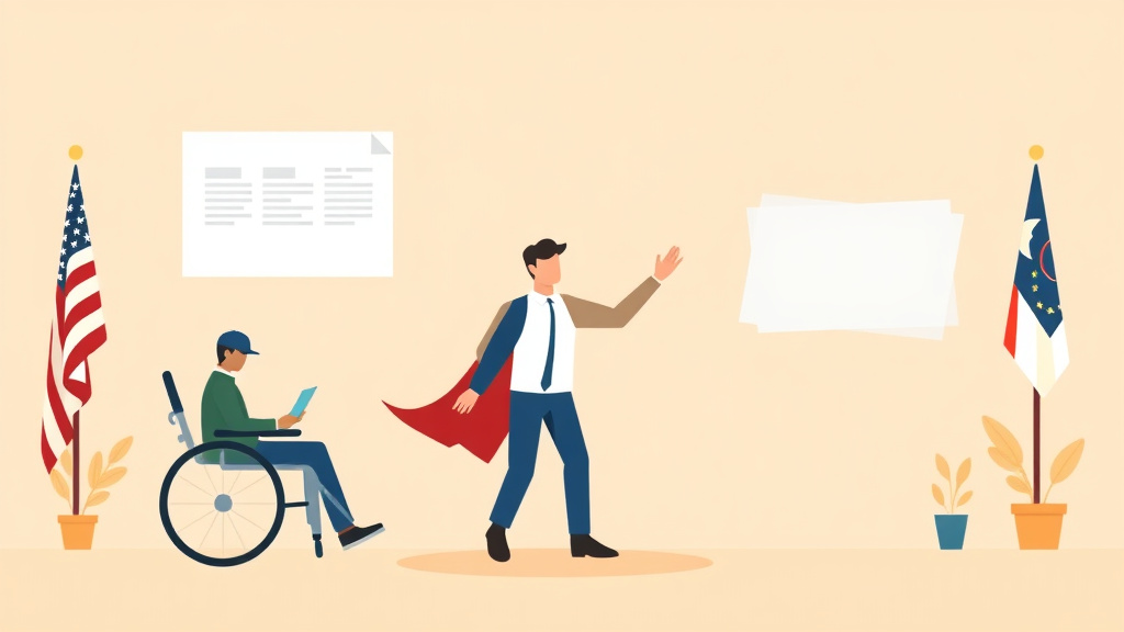 Illustration showing key concepts related to social security and va claims: combined strategy