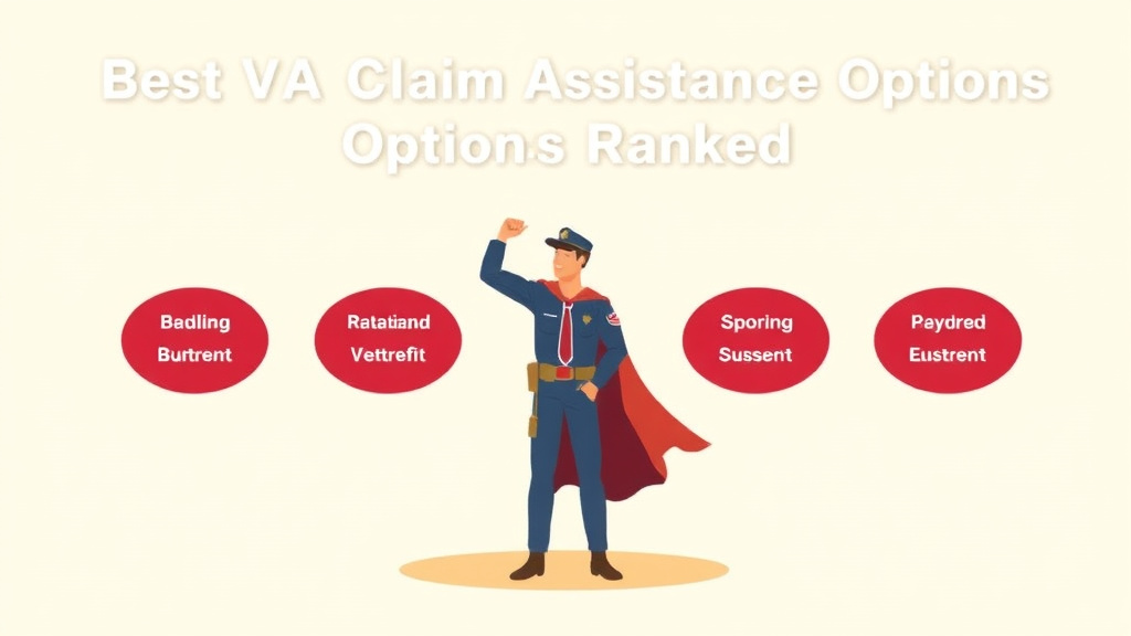 Illustration showing key concepts related to best va claim assistance options ranked