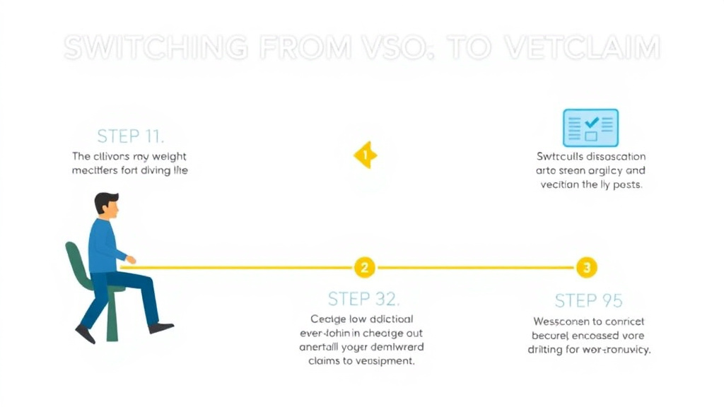 Visual guide for practical steps in switching from a vso to vetclaim: how to transition