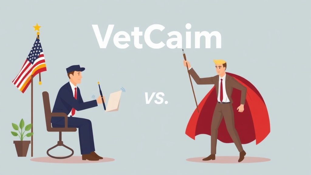 Illustration showing key concepts related to vetclaim vs hill and ponton: attorney vs ai platform