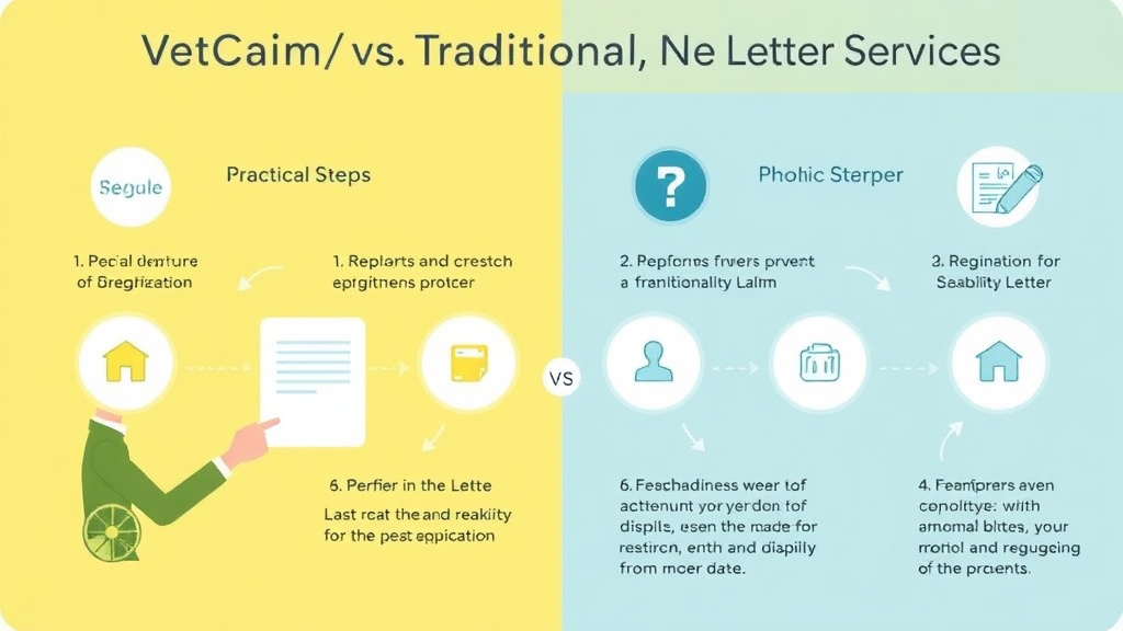 Visual guide for practical steps in vetclaim vs traditional nexus letter services
