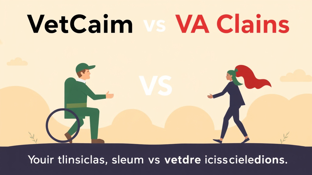 Illustration showing key concepts related to vetclaim vs va claims insider: cost and value comparison