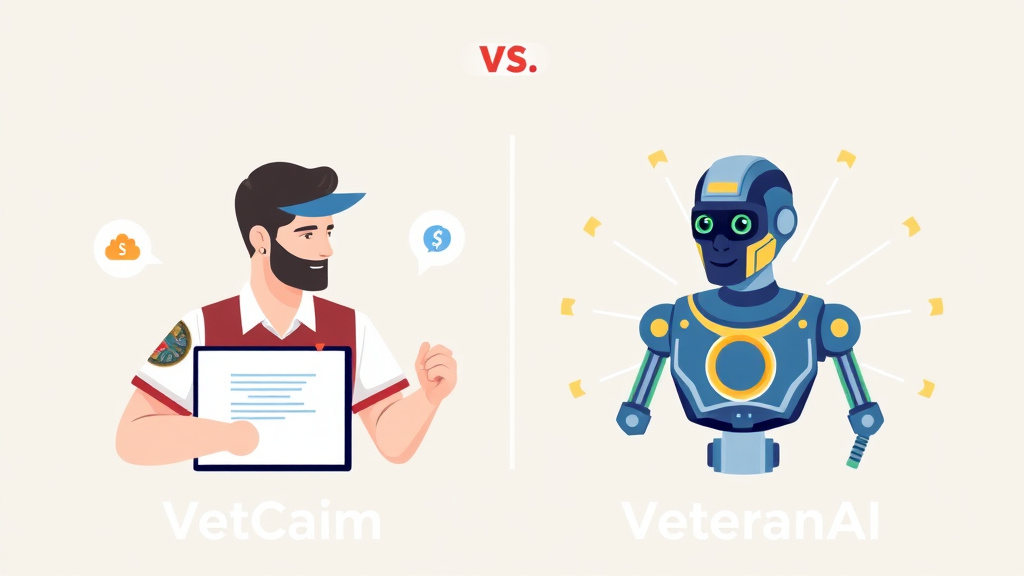 Illustration showing key concepts related to vetclaim vs veteranai: feature comparison