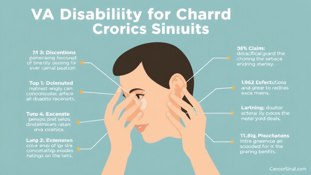 Action-oriented illustration showing how to apply VA Disability for Chronic Sinusitis: Rating Criteria, Evidence, and Claim Strategy