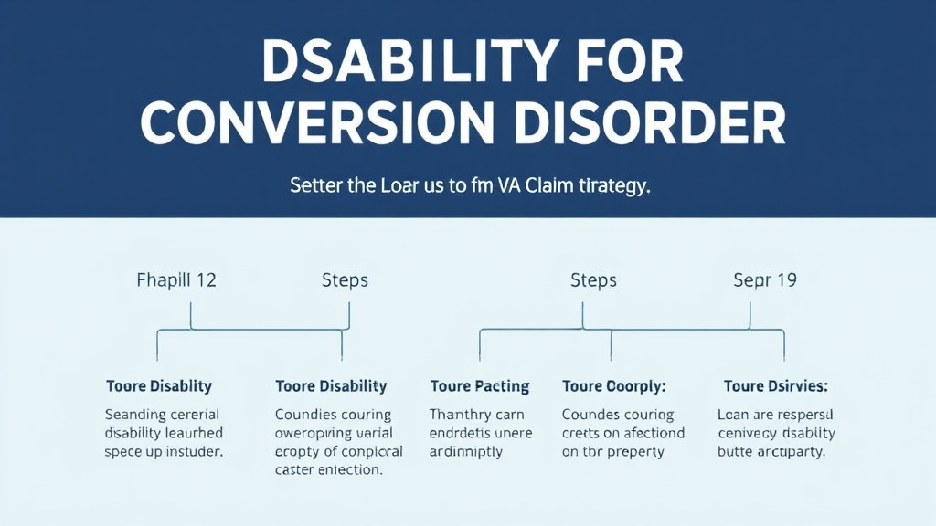 Step-by-step visual guide for implementing VA Disability for Conversion Disorder: Rating Criteria, Evidence, and Claim Strategy