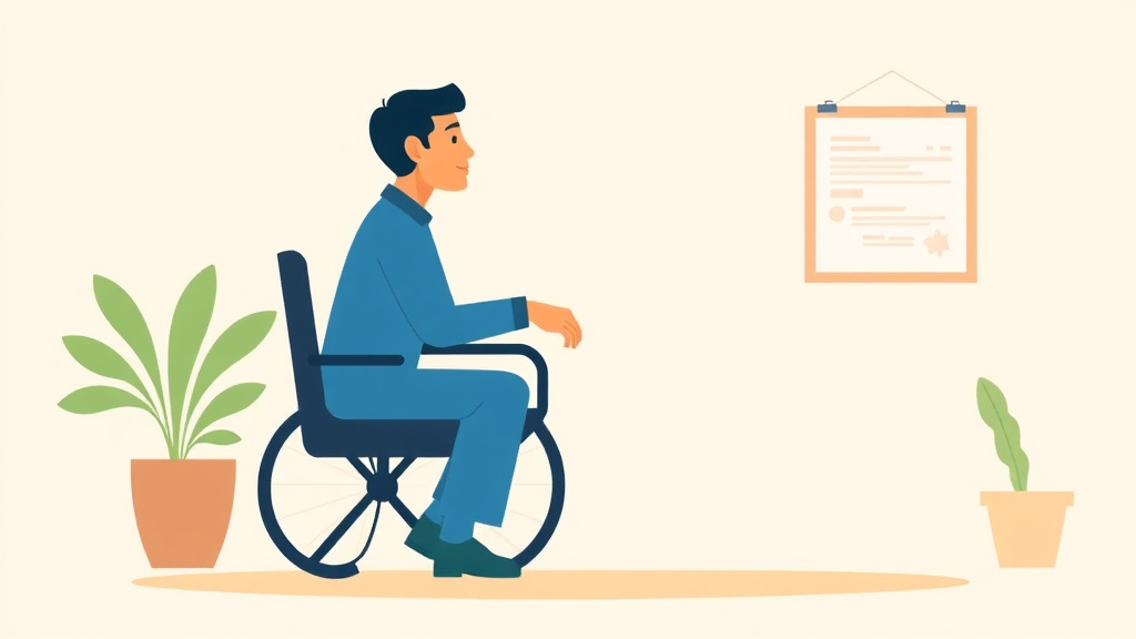 Visual overview of VA Disability for Diabetes Type 2: Rating Criteria, Evidence, and Claim Strategy with key concepts highlighted