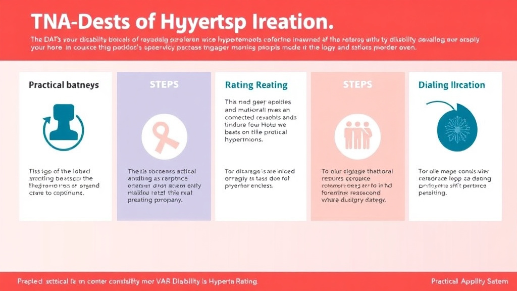 Action-oriented illustration showing how to apply VA Disability for Hypertension: Rating Criteria, Evidence, and Claim Strategy