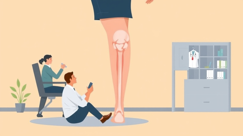 A professional illustration depicting VA Disability for Patellar Tendonitis: Rating Criteria, Evidence, and Claim Strategy