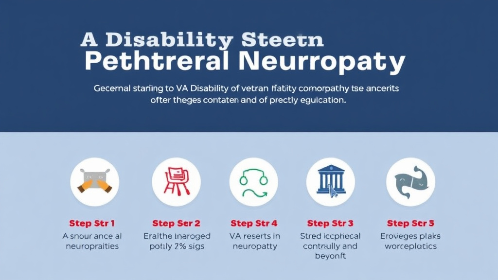 Process flow illustration for putting VA Disability for Peripheral Neuropathy: Rating Criteria, Evidence, and Claim Strategy into action