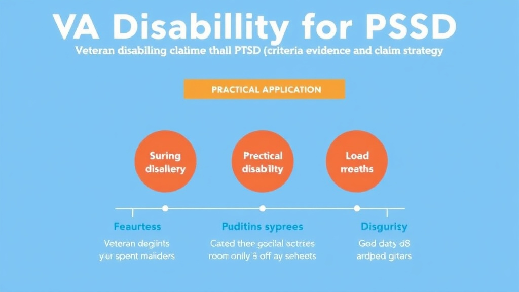 Process flow illustration for putting VA Disability for PTSD: Rating Criteria, Evidence, and Claim Strategy into action