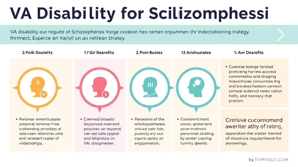 Action-oriented illustration showing how to apply VA Disability for Schizophrenia: Rating Criteria, Evidence, and Claim Strategy