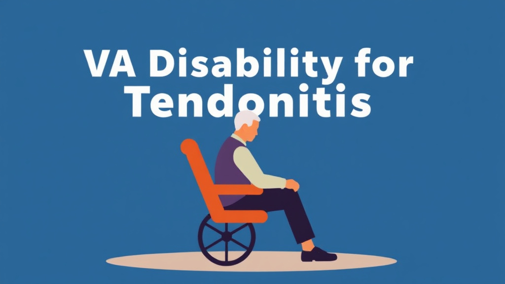 An informative visual explaining VA Disability for Tendonitis General: Rating Criteria, Evidence, and Claim Strategy for beginners and professionals