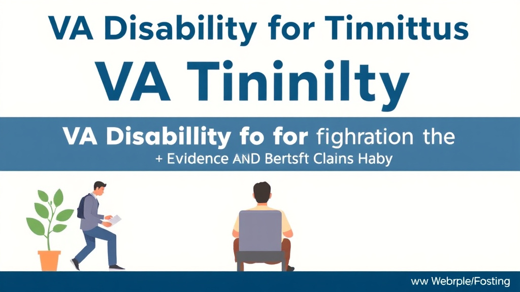 A professional illustration depicting VA Disability for Tinnitus: Rating Criteria, Evidence, and Claim Strategy
