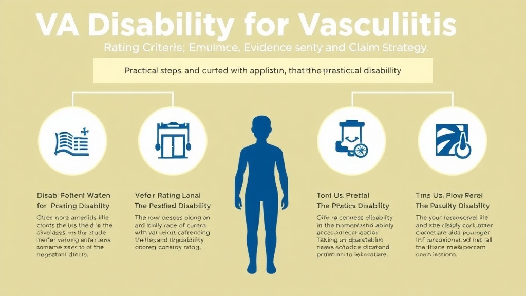 Step-by-step visual guide for implementing VA Disability for Vasculitis: Rating Criteria, Evidence, and Claim Strategy