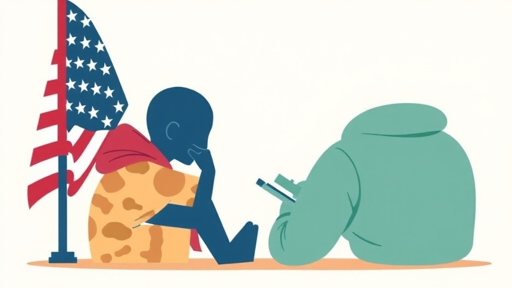 Illustration showing key concepts related to buddy letter for ptsd: what to include