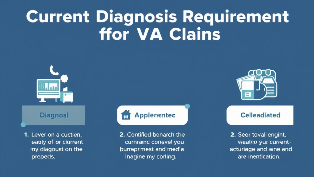 Visual guide for practical steps in current diagnosis requirement for va claims