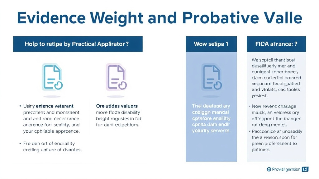 Visual guide for practical steps in evidence weight and probative value
