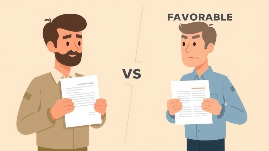Illustration showing key concepts related to favorable vs unfavorable evidence in va claims