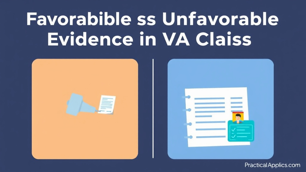 Visual guide for practical steps in favorable vs unfavorable evidence in va claims