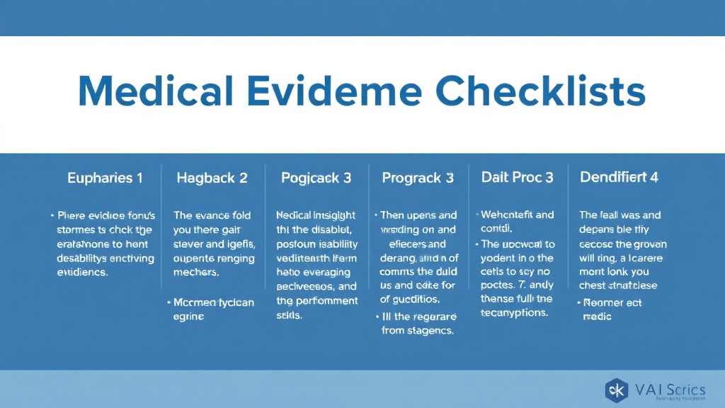 Illustration showing key concepts related to medical evidence checklist for va claims