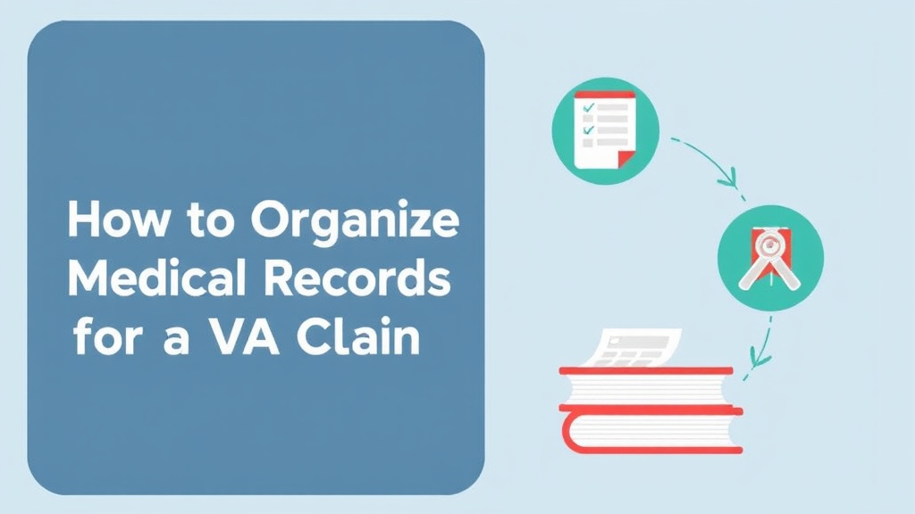 Visual guide for practical steps in how to organize medical records for a va claim