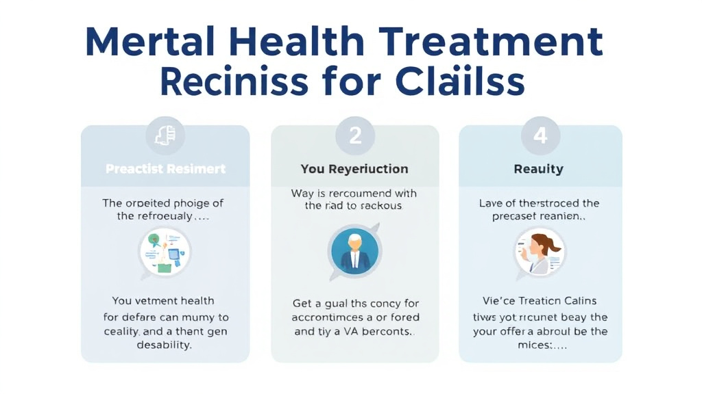 Visual guide for practical steps in mental health treatment records for claims
