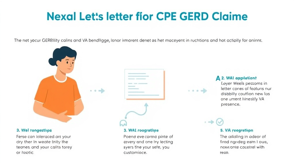 Visual guide for practical steps in nexus letter for gerd claims
