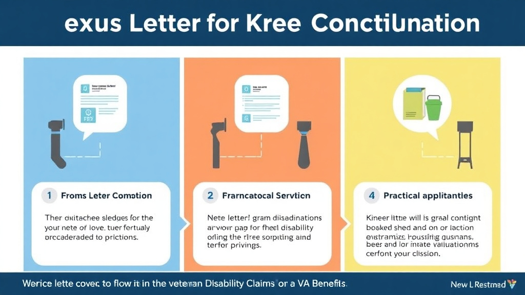 Visual guide for practical steps in nexus letter for knee condition claims