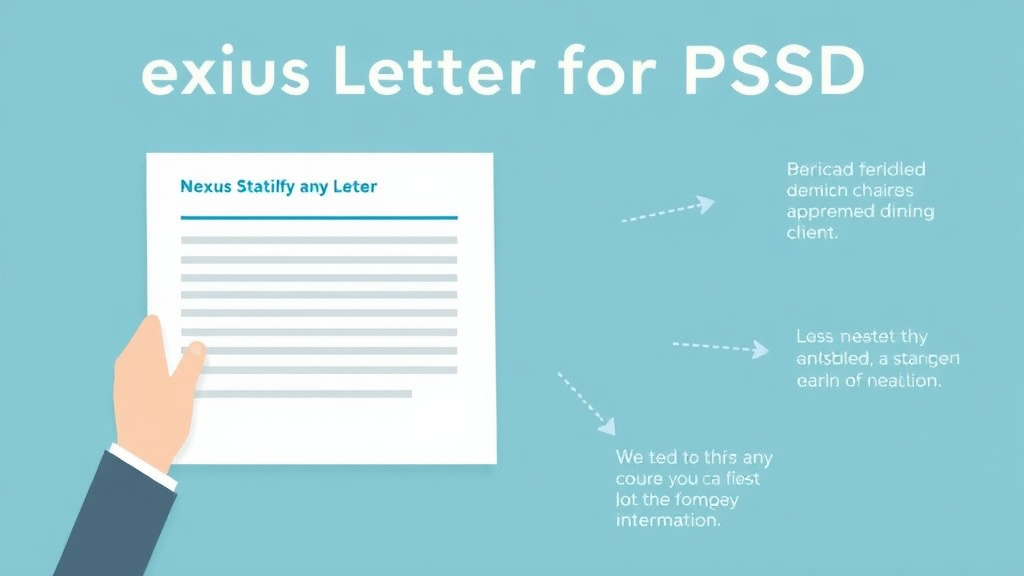 Illustration showing key concepts related to nexus letter for ptsd: what it should say