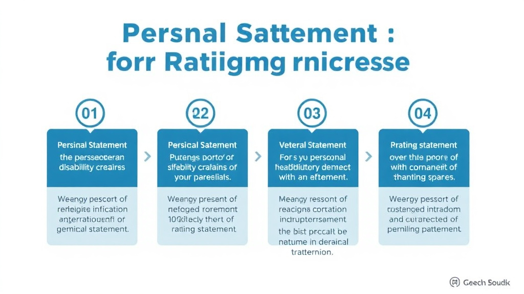 Visual guide for practical steps in personal statement for rating increase
