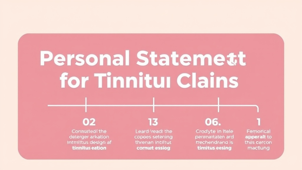 Visual guide for practical steps in personal statement for tinnitus claims