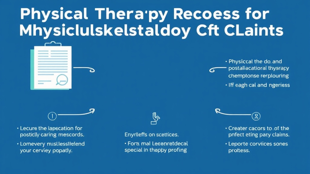 Visual guide for practical steps in physical therapy records for musculoskeletal claims