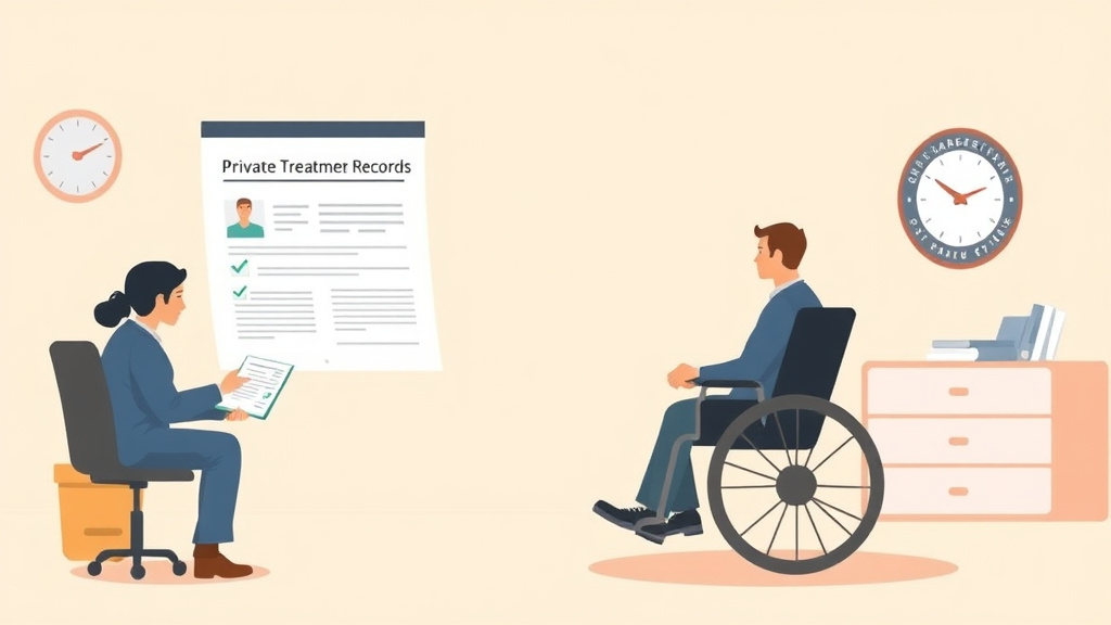 Illustration showing key concepts related to submitting private treatment records to the va