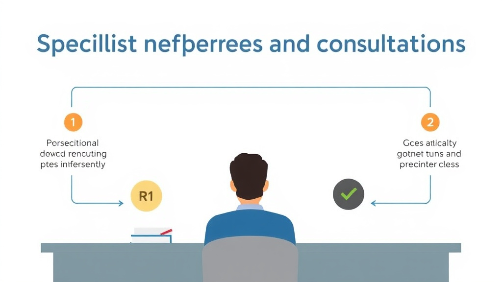 Visual guide for practical steps in specialist referrals and consultations as evidence