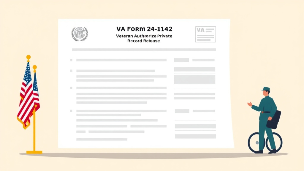 Illustration showing key concepts related to va form 21-4142: authorize private record release