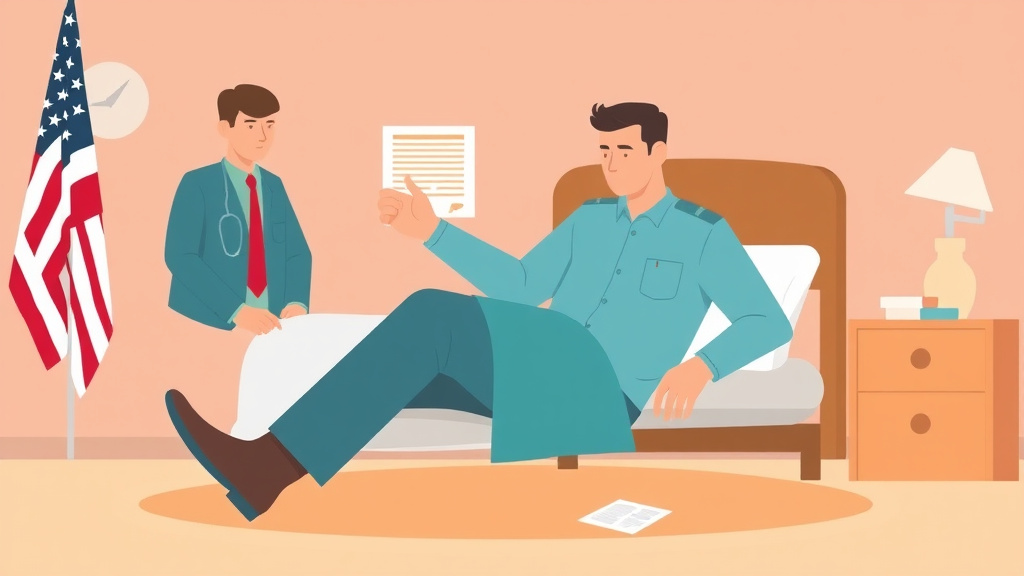 Illustration showing key concepts related to navy reserve va claims: drill weekend injuries